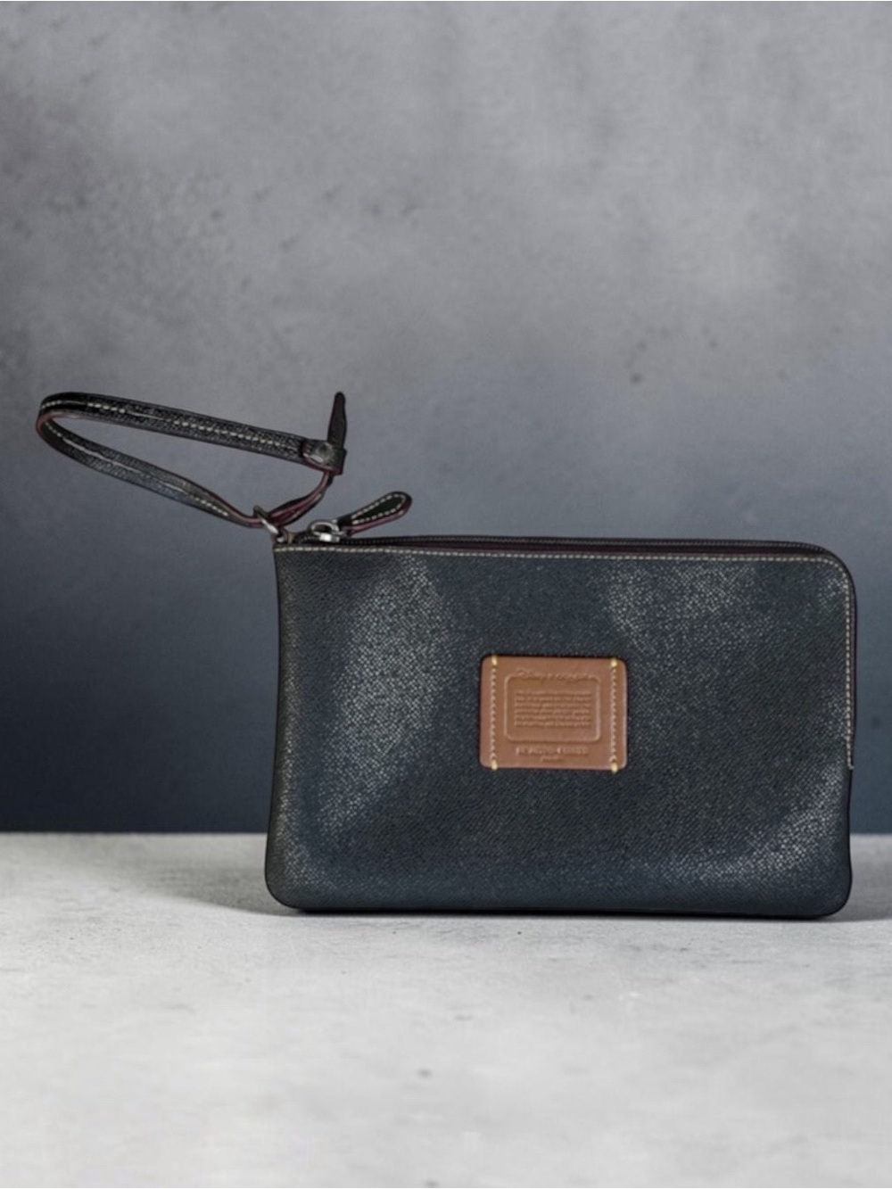 Coach x Disney Ltd Ed Black Smooth Leather Wristlet Clutch - No A1781-F59376